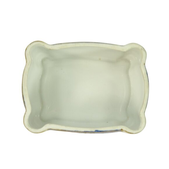 Vintage Made in Occupied Japan Porcelain Trinket Cigarette Box w 2 Ashtrays Blue - Picture 9 of 15